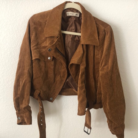 Tan corduroy cropped jacket - Picture 1 of 4
